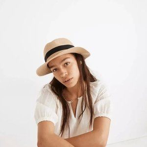 NWT Madewell Packable Braided Straw Hat, Small/Medium